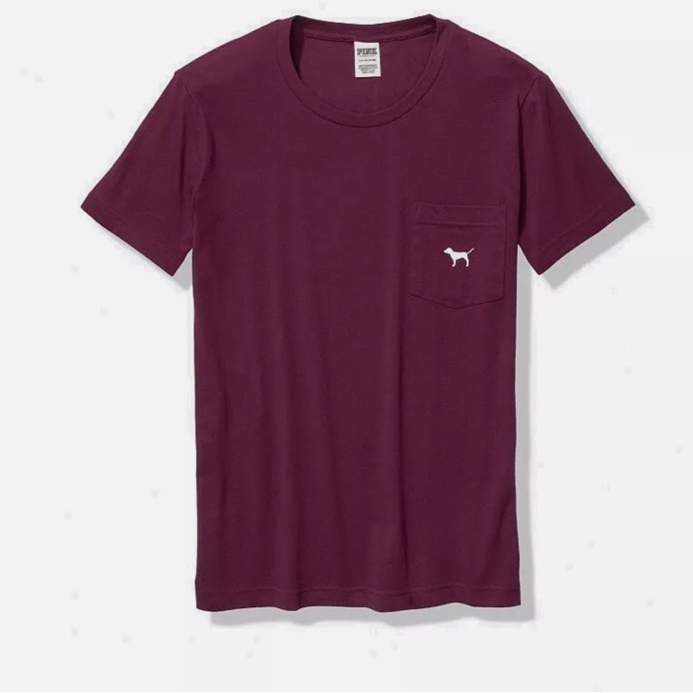 PINK Short Sleveed T Shirt Maroon Small